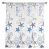 Textura Marinha Conchas Estrelas do Mar Cavalo Marinho Cortinas Transparentes para Decoração de Sala de Estar Cortina de Janela Cozinha Tule Voile Cortinas