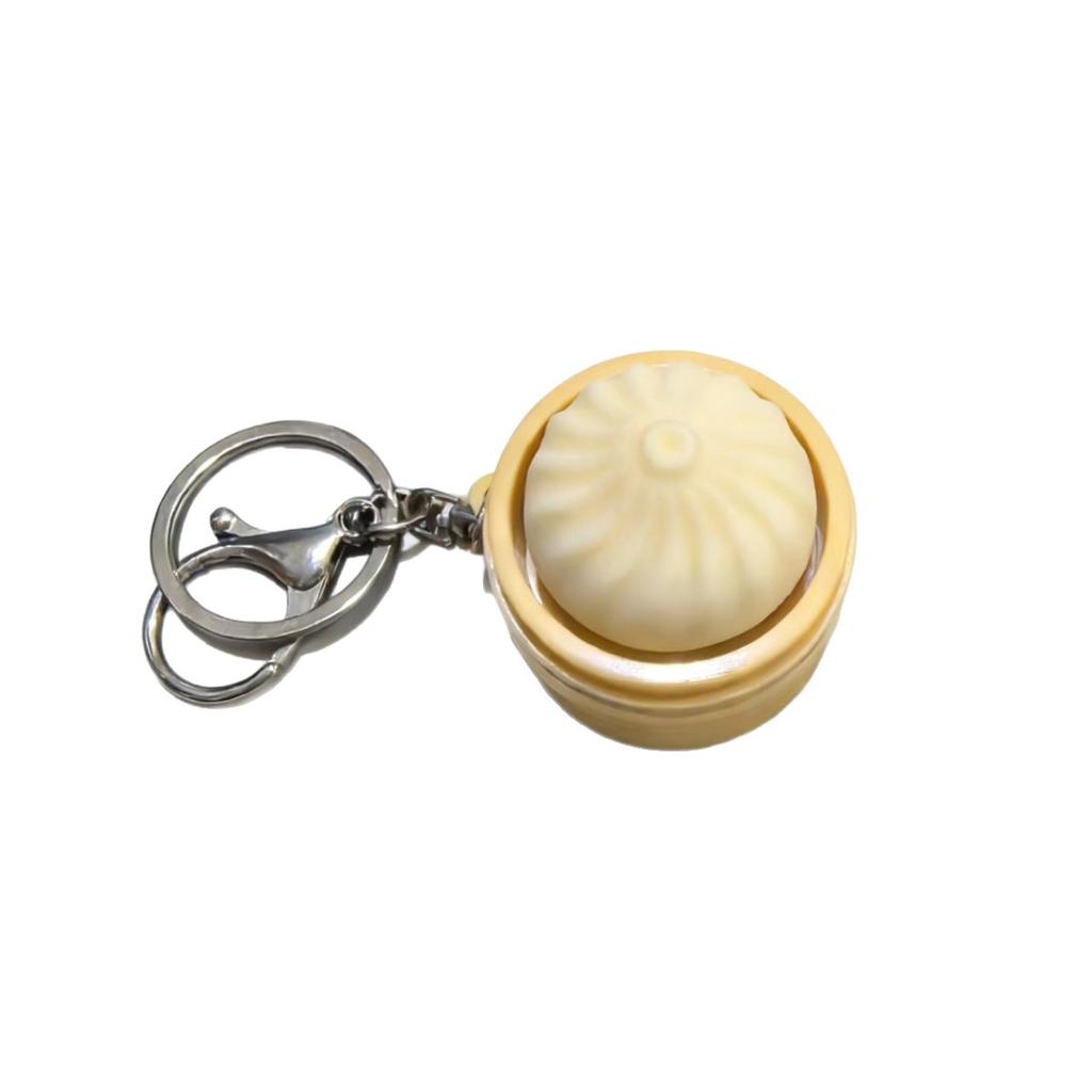 Led Aesthetic Bun Keyring Glow In Dark Realistic Food Squishy Creative Edc Fidget Clicker Trendy Bag Ornament Gift