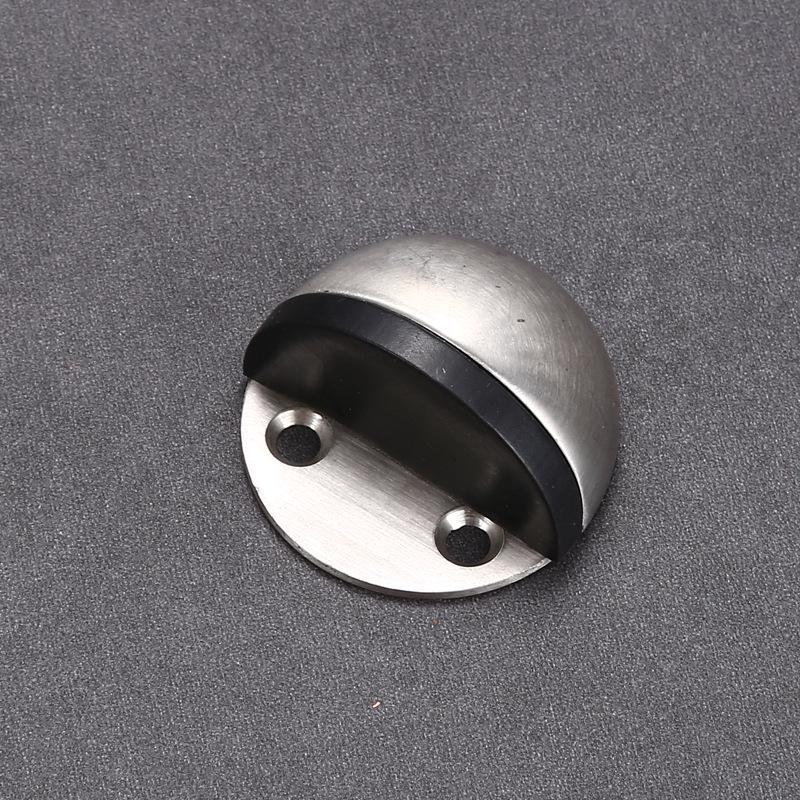 No-Drill Stainless Steel and Wood Magnetic Door Stopper Anti-Collision Floor Mount