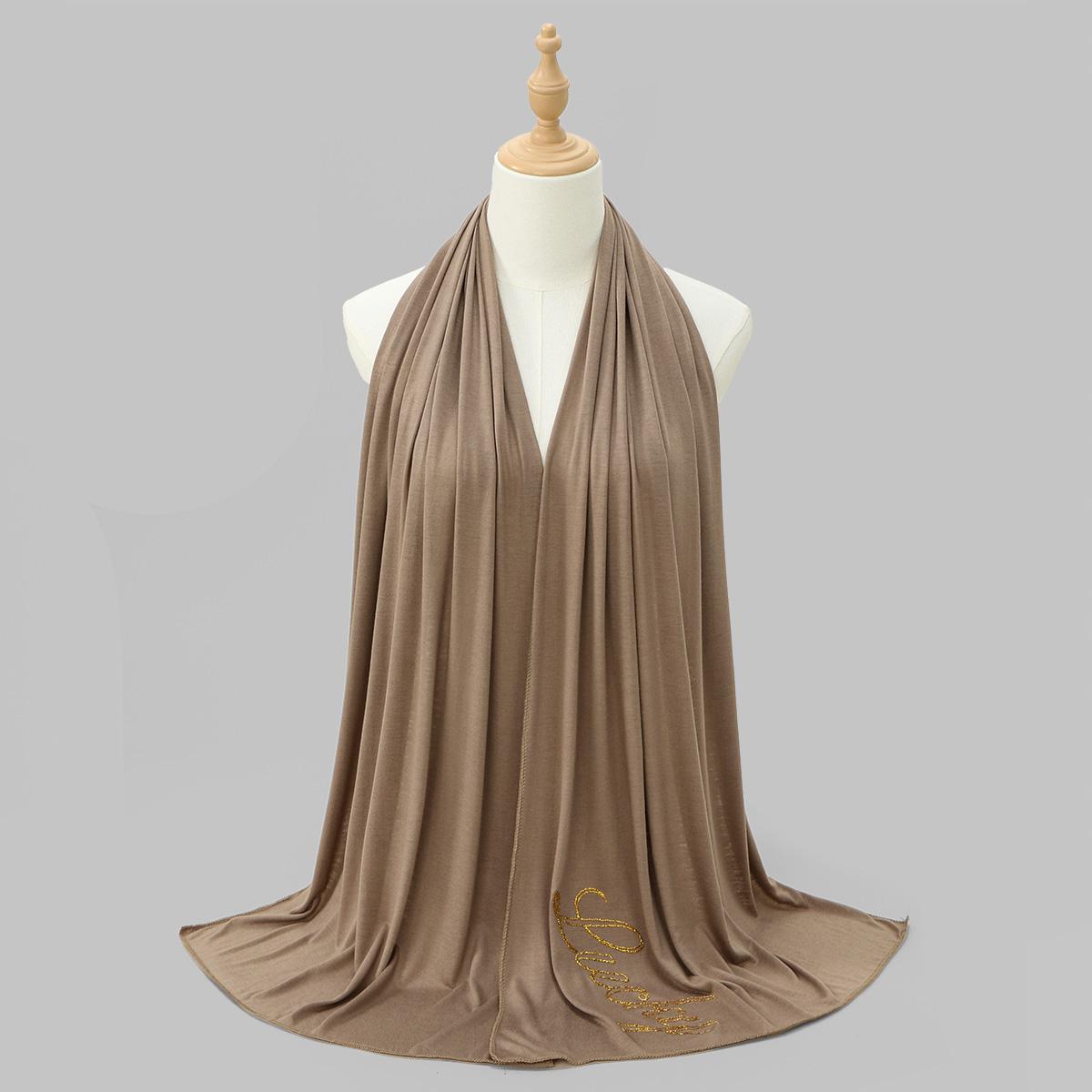 

Fashion Jersey Instant Hijab Cotton Shawl Lucky Printed Muslim Solid Color Headwrap Islamic Headscarf Scarf Turban Tube 170*60Cm