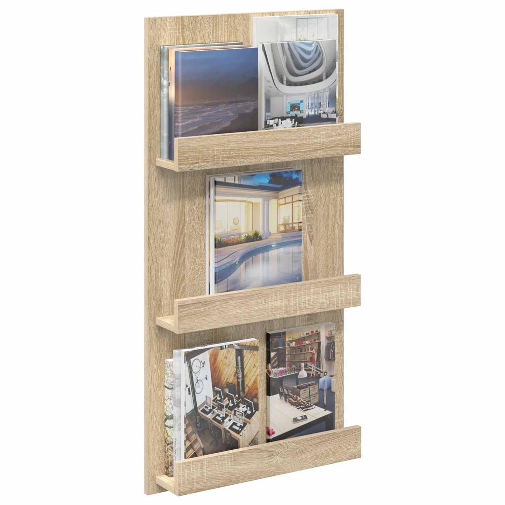 Magazine Shelf Sonoma Oak 51 x 11 x 102 cm Engineered Wood