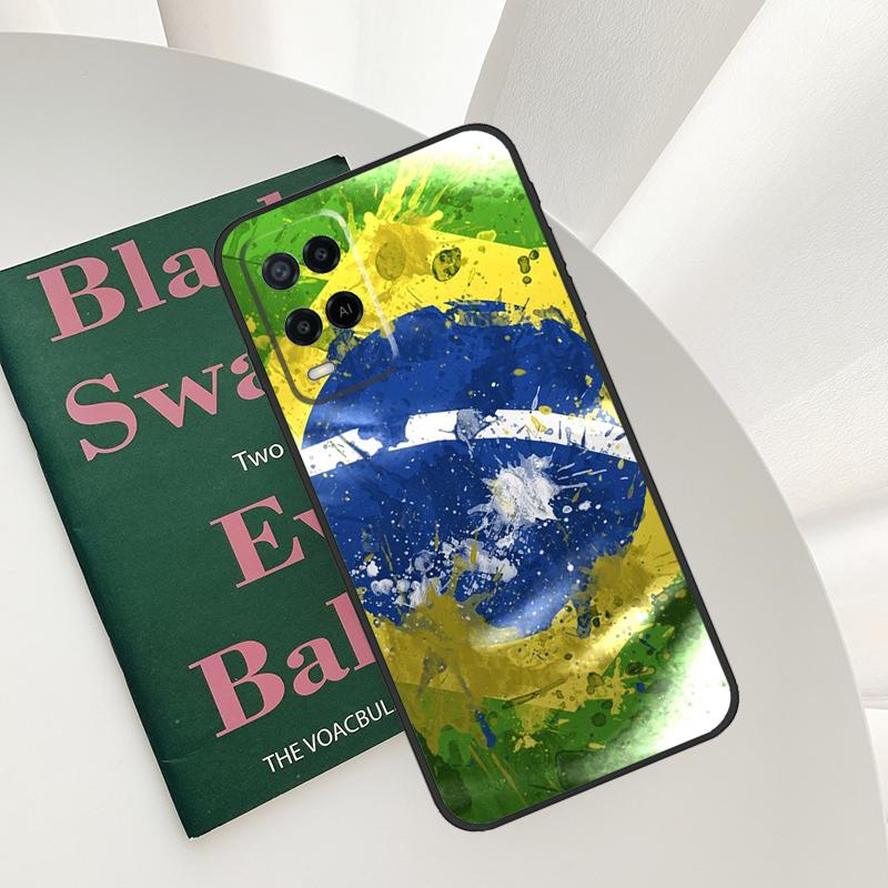 Brazil Brazilian Flag Case For Oppo A96 A76 A16 A15 A17 A52 A72 A54S A57S A58 A78 A98 A57 A77 A54 A74 A94 Cover