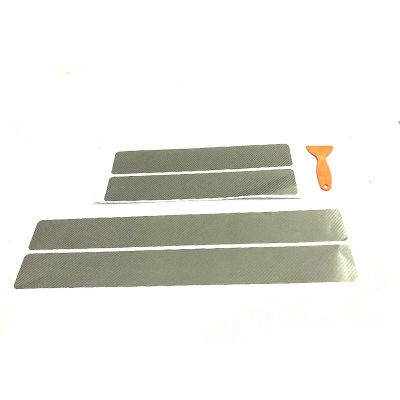 4PCS Car Stickers 4D Carbon Fiber Universal Sill Scuff Anti Scratch 60X7CM Auto Door Sticker Exterior Protection Car Accessories