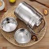 Large Capacity Stainless Steel Insulated Lunch Box - Deep, Anti-Overflow, Portable for Home & Office