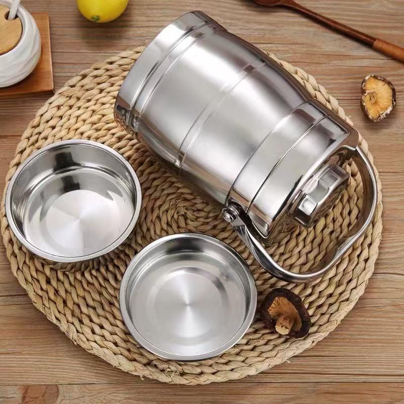 Large Capacity Stainless Steel Insulated Lunch Box - Deep, Anti-Overflow, Portable for Home & Office