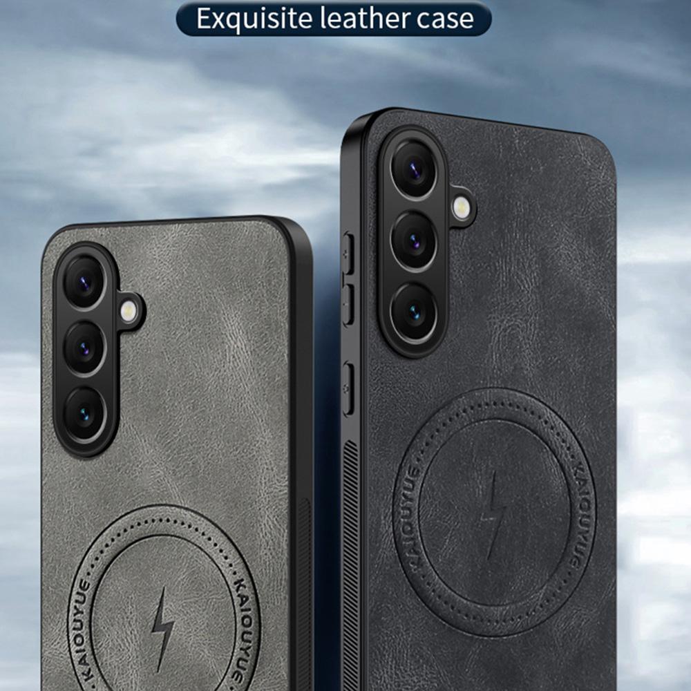 For Samsung Galaxy A57 5G Magnetic Case Nappa Texture PU Leather TPU Phone Back Cover