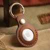 100% Handmade Case For Apple Airtag Case Genuine Leather Air Tag Holder Full Protective Tracker Case with Loop Key Ring