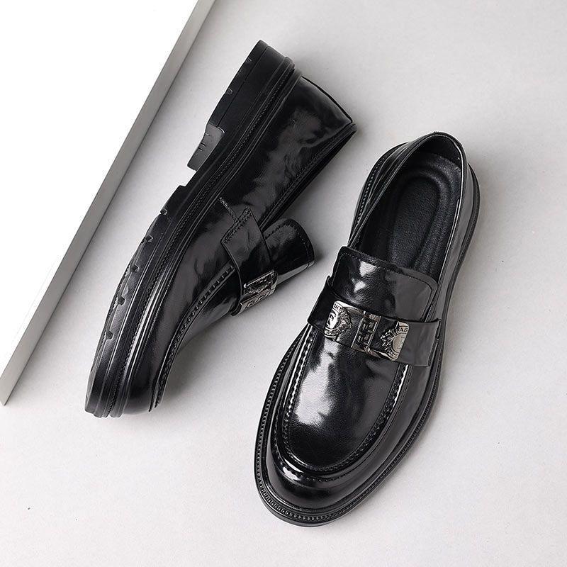 Herren Echt Rindsleder Atmungsaktive Slipper - Britischer Stil, Business Formal & Freizeit Slipper in Schwarz.
