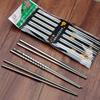 5 Pairs Metal Non-slip Design Stainless Steel Square Chopsticks Chinese Stylish Healthy Light Weight Chinese Chopsticks