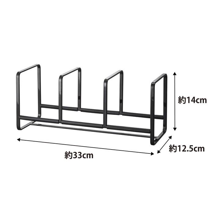 Yamazaki Dish Stand Dish Rack Tower Wide S Black 3148 (Approx. W33 x D12.5 x H14cm)