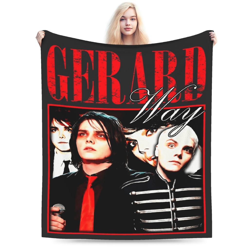 G-Gerard Way MCR Soft Blanket Novelty Travel Office Throw Blanket Couch Chair Flannel Bedspread Sofa Bed Cover