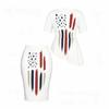 Women Plus Size White Printed Round Neck Short Sleeve Asymmetric Top Fitted Skirt Two Piece Set