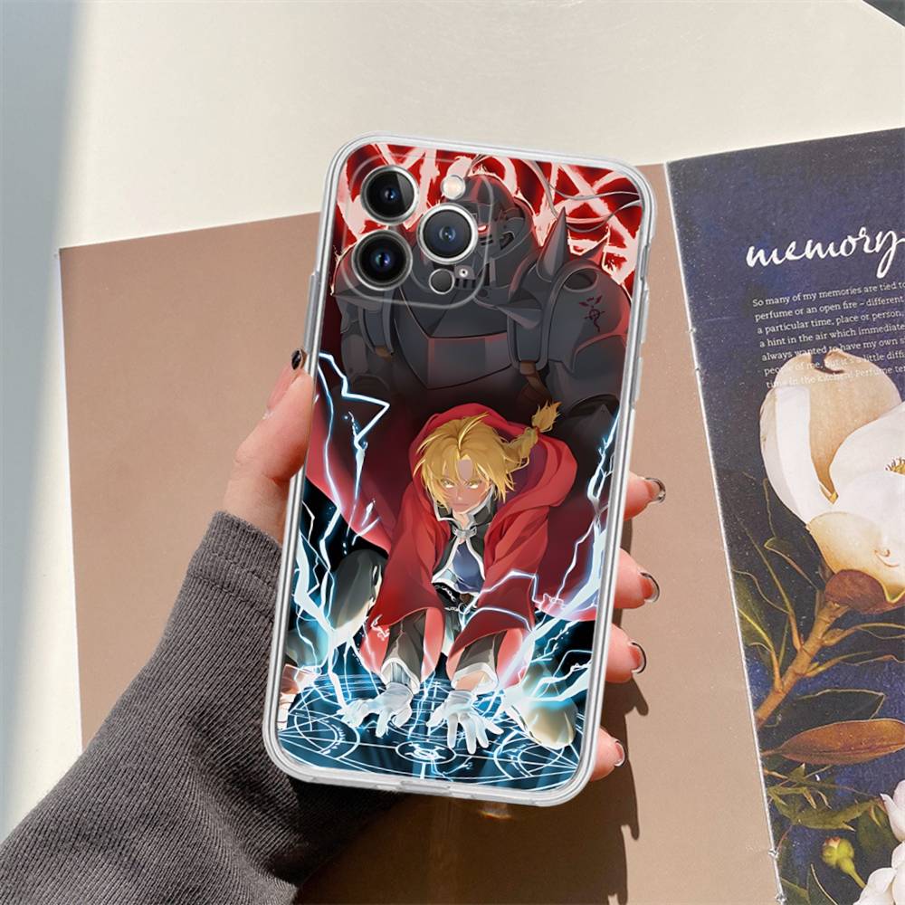 Anime F-Fullmetal A-Alchemist Transparent Phone Case For IPhone 16 15 14 13 12 11 Pro Max Plus Soft Cover