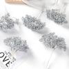6pcs Artificial Plants Plastic Brooch Scrapbook Wedding Decorative Flowers Wreaths Diy Gifts Box Christmas Decorations for Home