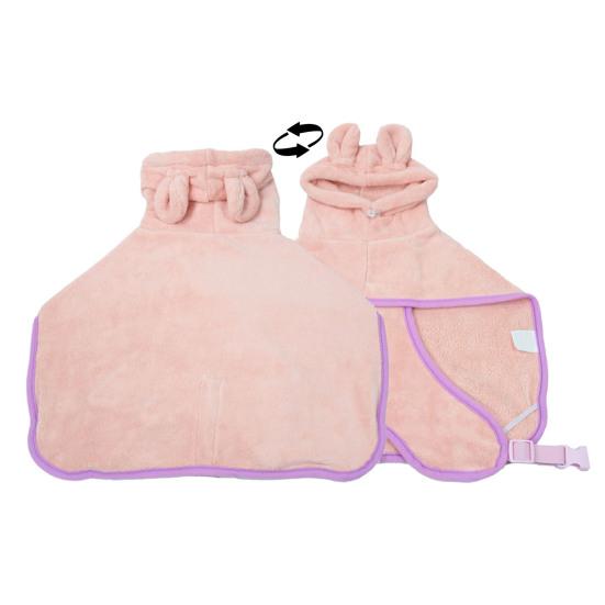 

Халат для домашних животных Полотенце Коралловый флис Супервпитывающий с капюшоном на шнурке Быстросохнущий Большой Средний Маленький XL розовый