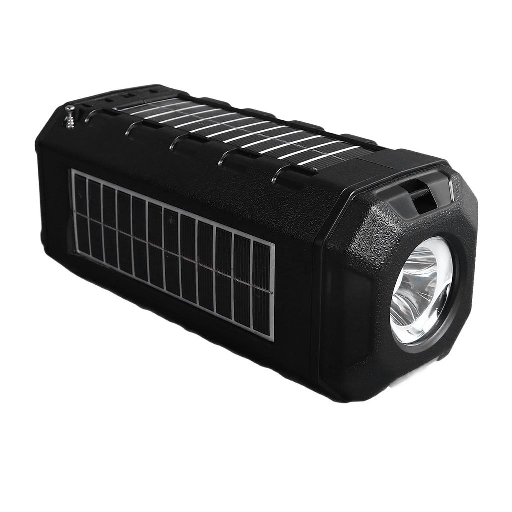 Solar Bluetooth Speaker Solar Panel Waterproof 1200mAh Bright Flashlight Radio Function Shoulder Str