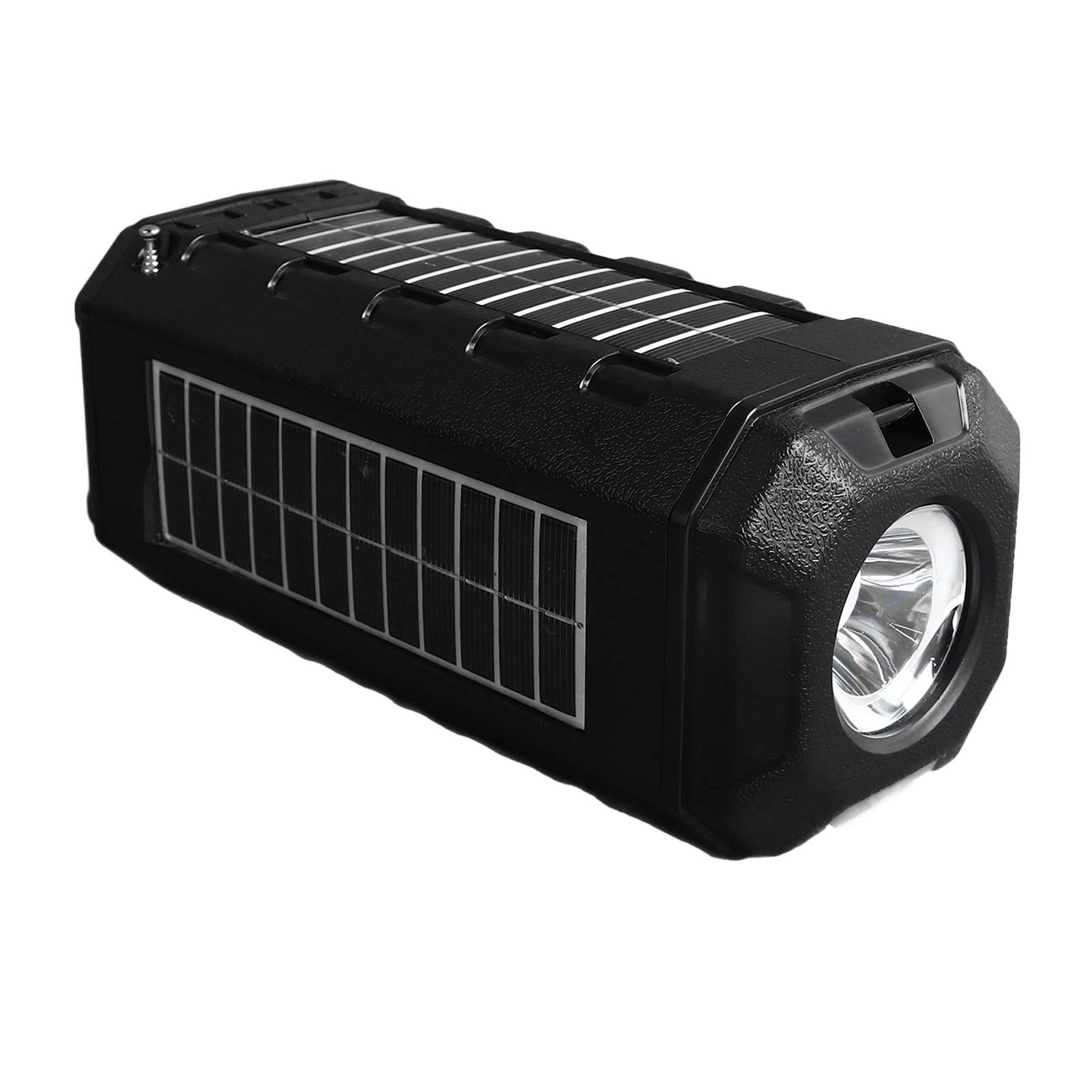 

Солнечная Bluetooth-колонка Солнечная панель Водонепроницаемая 1200 мАч Яркий фонарик Функция радио Плечевой