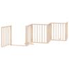 9 Piece Foldable Dog Gate with Door 450 cm Poplar Wood
