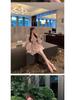 Elegant V-Neck Floral Tie-Up Dress with Cinched Waist – A Versatile, Fashionable Slim-Fit Short Skirt for Women
