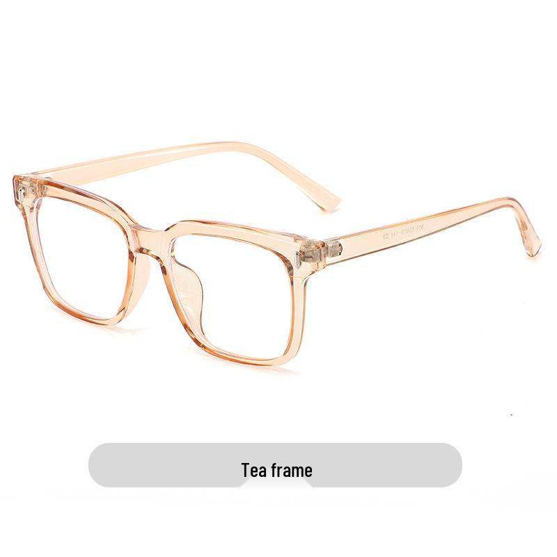 Men's Classic Thick TR Square Glasses Frame with Anti-Blue Light and Prescription Lenses Compatibility