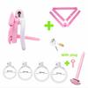 Pink Bow-Tie Flat Chastity Cage Positive/Negative Cock Cage Urethral Chastity Device SM Sex Toy Peins Plug ChastityBelt for Men