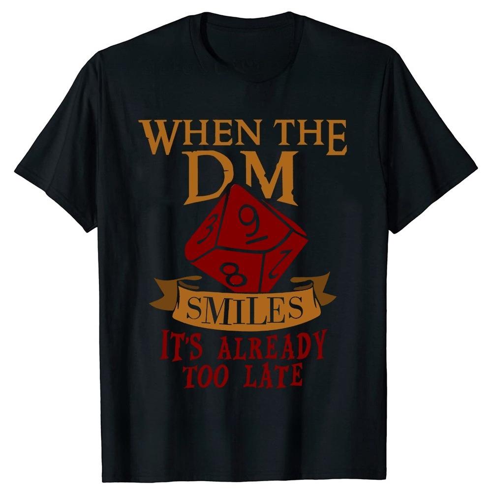 The Dungeon Master Smiles DM RPG Gamer Gaming D20 TShirt Gifts Funny Game Geeks Graphic Tee Tops Short Sleeve