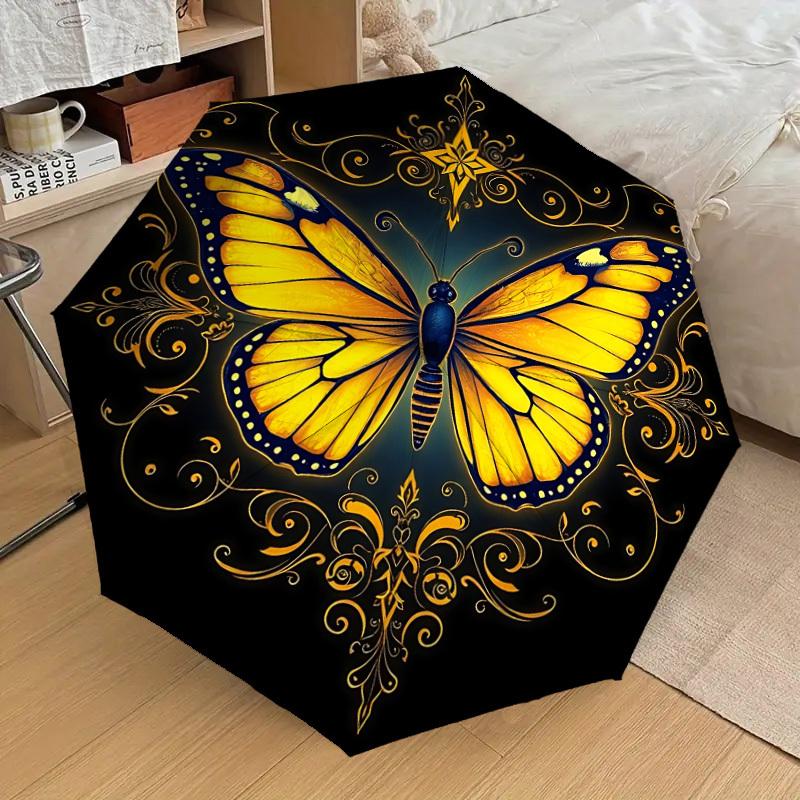 

1pc Butterfly Ornament Automatic Open/Close Umbrella, 8-Rib Sturdy Frame, Umbrella for Travel, Everyday, Formal Events yy251126034