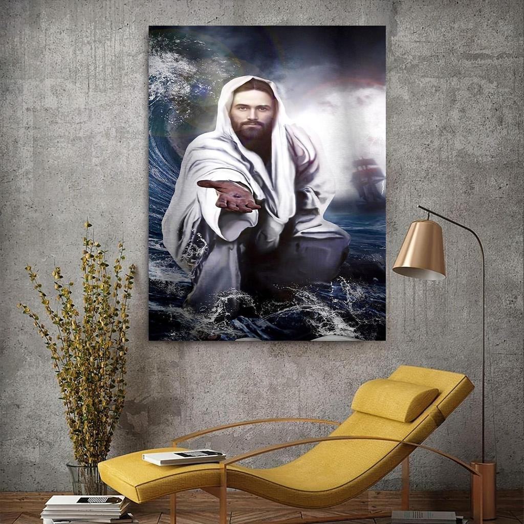 Minimalistische Wandkunst Katholisch Christlich Heiliger Jesus HD Leinwand Poster Druck Haus Schlafzimmer Wohnzimmer Dekoration