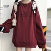 Letter Round Cotton Neck Pullover Sweatshirt Plus Size Womens Thin Jacket