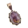 Natural Tiffany Stone 925 Solid Sterling Silver Gift TwoTone Pendant 1.50" E0M87