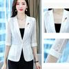 White Sunscreen Coat Women's Spring and Summer Casual Short Style with Lace Suit Thin Casual Top