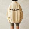 Fear of God Essentials Mockneck Half Zip Fleece Sweatshirt With Logo Print Unisex Sweatshirt Buttercream FOG-SS21-576