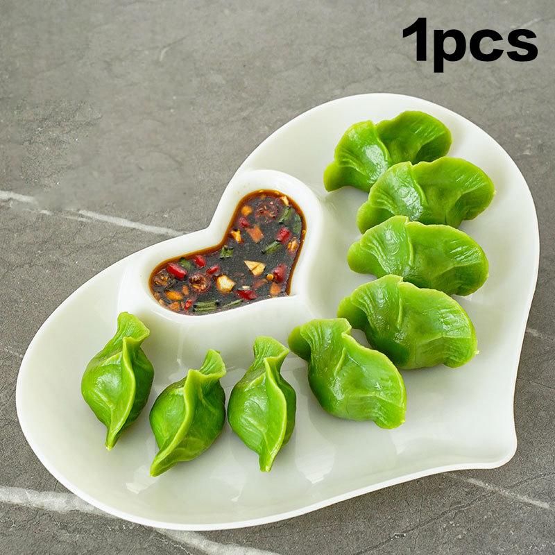 

Пластиковая тарелка для пельменей в форме сердца с дисками для уксуса, блюда для уксуса, суши, завтрак, закуска из сухофруктов, ракушка, тарелка для костей белый