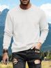 Herren 2025 Gestricktes Jacquard-Baumwoll-Rundhals-Sweatshirt - Langarm, Lockere Passform, Vielseitiges Lässiges Basis-Shirt