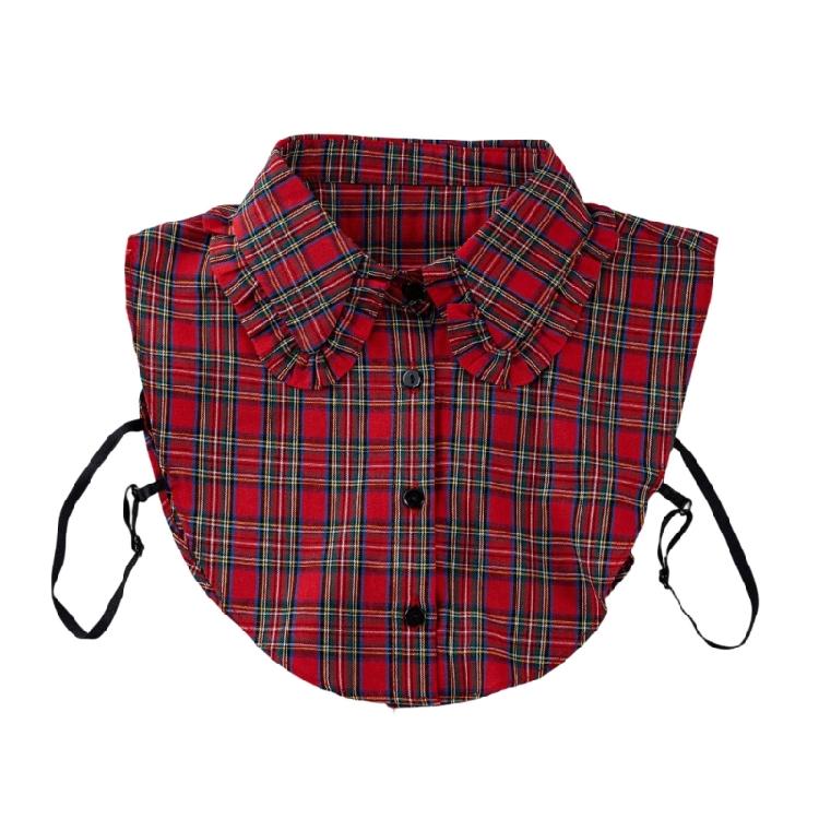 Stylish Plaids Pattern Detachable Collar Styling Accessory Faux Collar Decoative Neckwear For Various Occasion Outfit