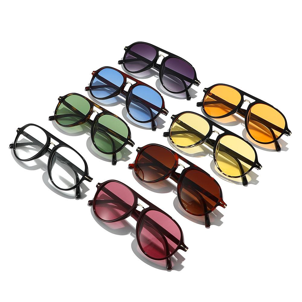 2026 New Double Beam Retro Sunglasses For Women and Men in Pilot Style Shades Metal Line Decoration UV400