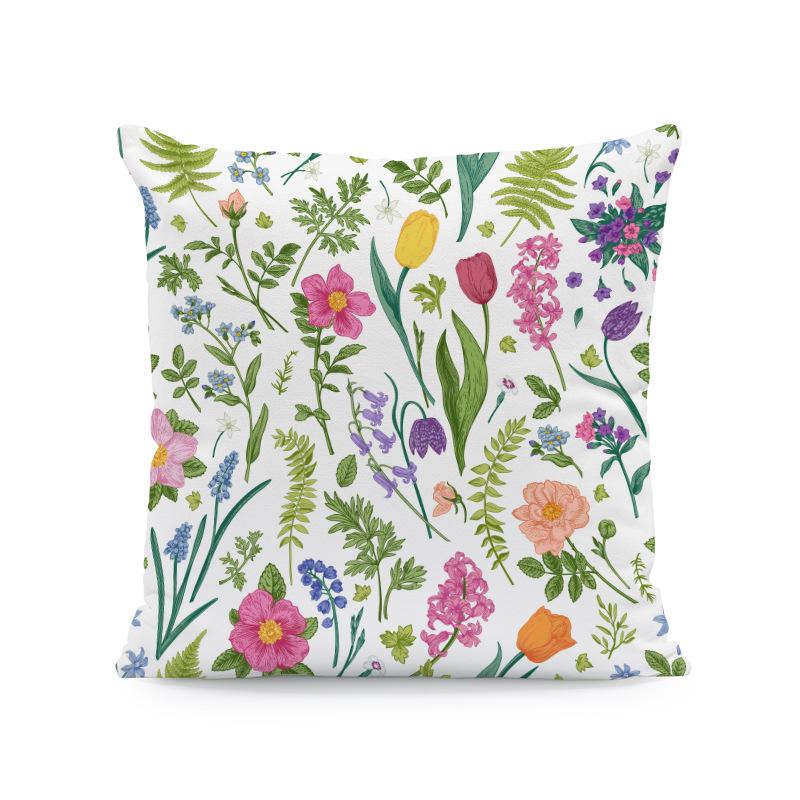18x18 Watercolor Floral & Butterfly Pillow Cover for Spring/Summer Farmhouse Decor