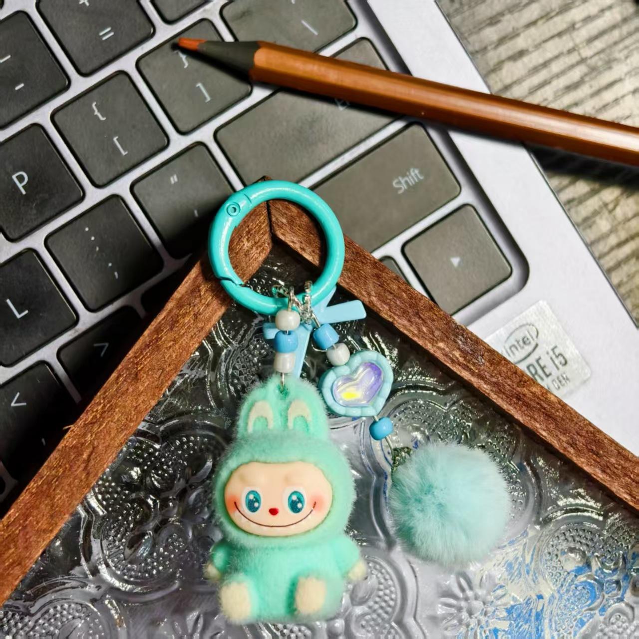 

Трехмерный брелок с флокированием, мягкий клей, милый ребенок, ходячая сумка, подвеска для мобильного телефона, милая подвеска the ring is random