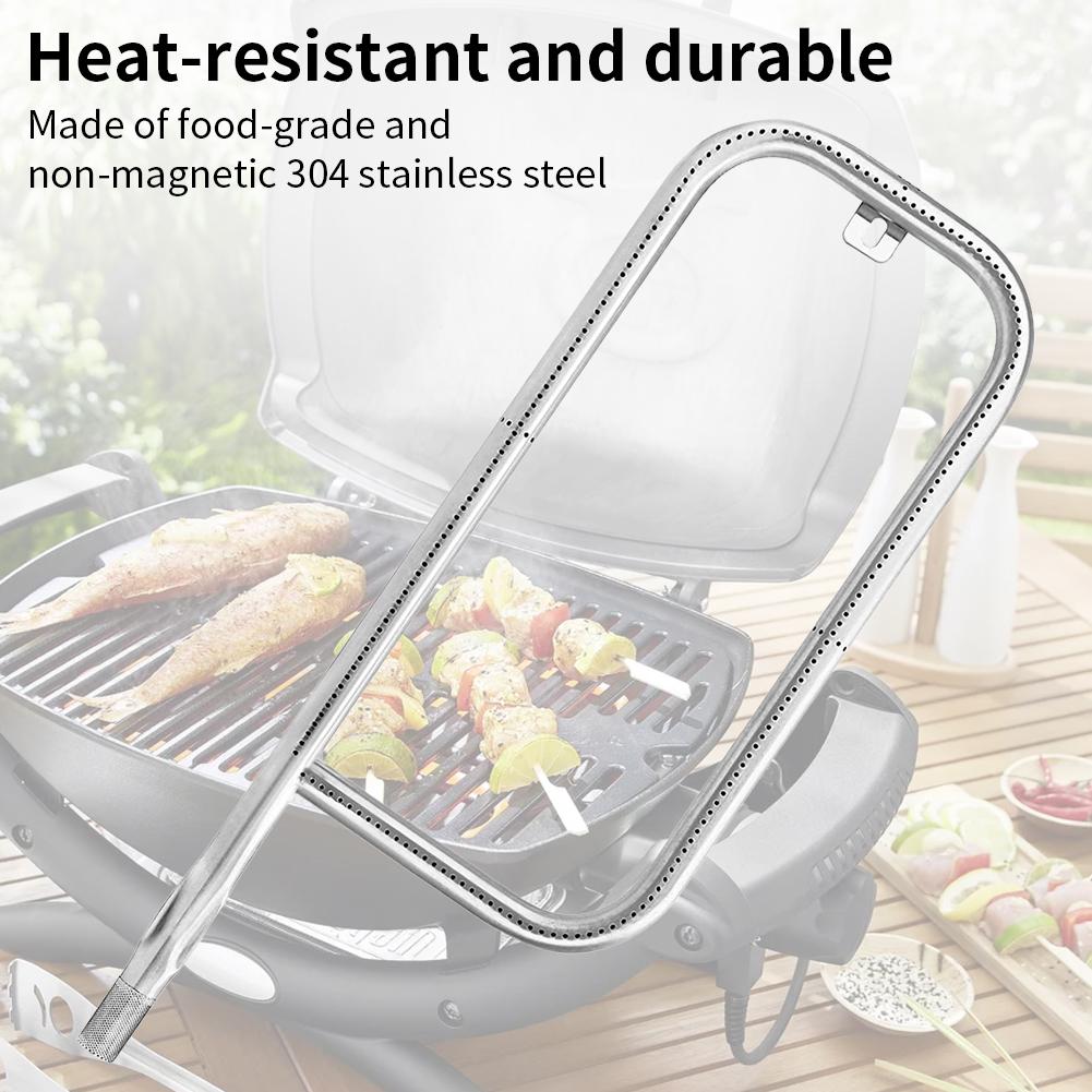 Grill Burner Tube Replacement 304 Stainless Steel Heating Element Top Heat Grill Grill Burner Replacement Part for Weber Q100