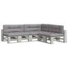 7 Piece Pallet Cushions Gray Fabric