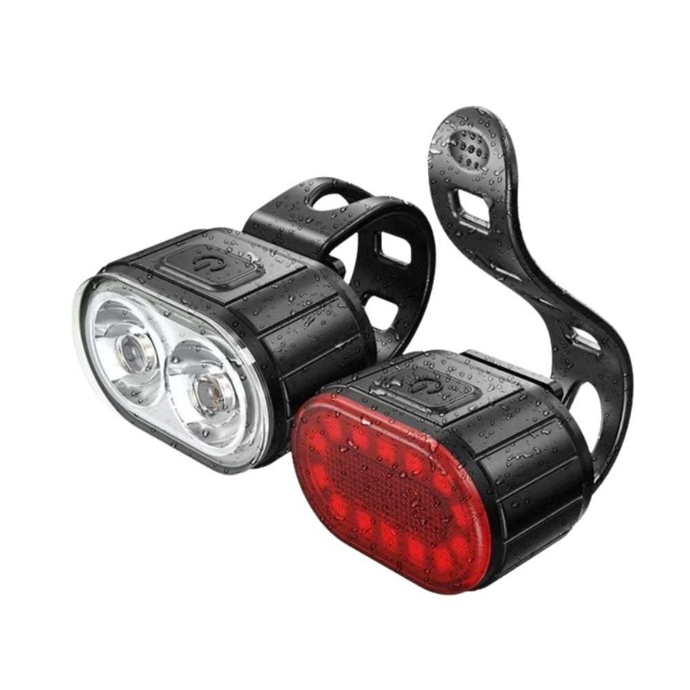 Super Bright Bicycle Headlight Taillight Set Rechargeable LED Super Bright Charging Light High Brightness Portable