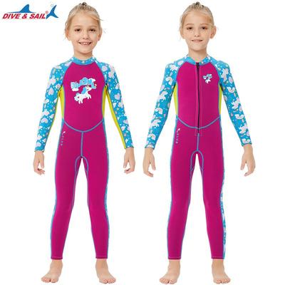 Children's Diving Suit Women's 2.5MM Thick Warm Swimsuit One-piece Long-sleeved Sunscreen Snorkeling Surfer