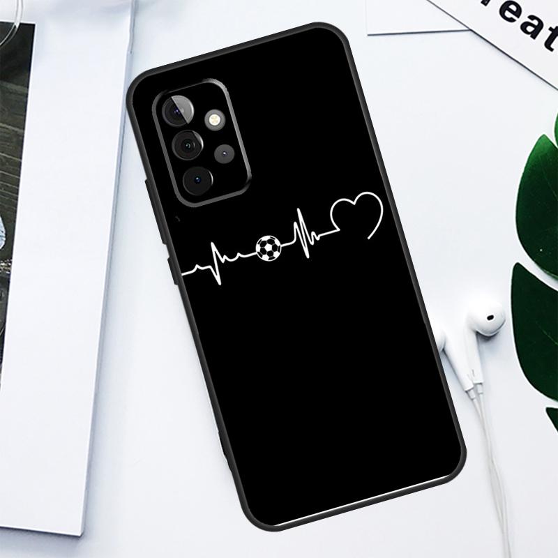 

Soccer Heartbeat For Samsung Galaxy A34 A54 A14 A55 A35 A15 A53 A33 A13 A05 A06 A16 A22 A32 A52 Phone Case Samsung A25