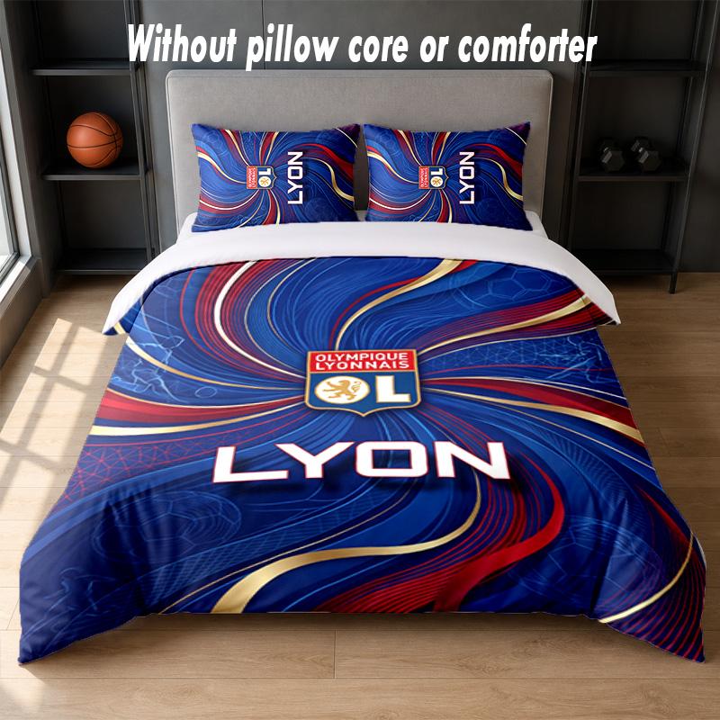 Lyon FC Design Bed Bedding Set 1 Duvet Cover + 2 Pillowcases Soft Breathable Household Bed Linens