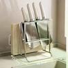 3D Drainage Stainless Steel Rack for Storing Knives and Chopping Boards in Kitchen