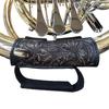 MooNSIC French Horn Handguard with Strap, Genuine Leather (Carved Black)