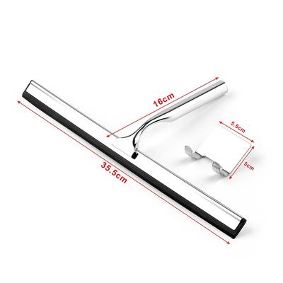 Stainless Steel Shower Squeegee for Shower Doors with Hooks Household Bathroom Window Mirror Glass Cleaning Tool for Home