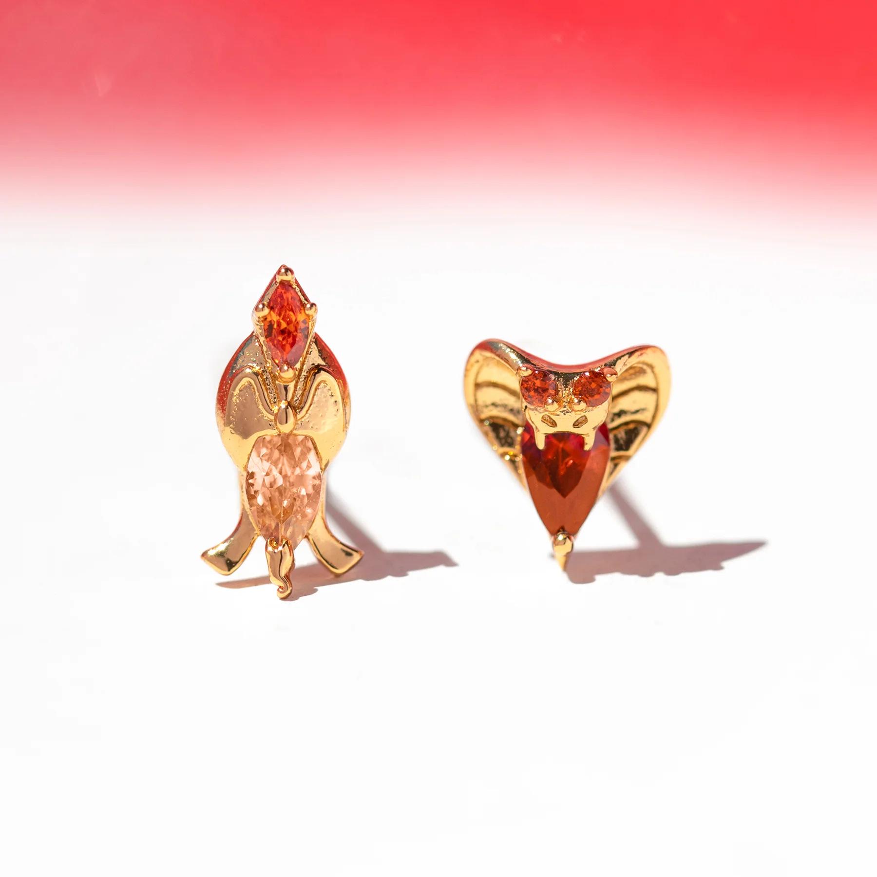 

European & American Zircon Earrings – Fairy Tale Villain Design, Niche Studs