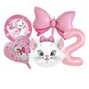 5pcs Marie Cat Bow Balloons Pink Girls Birthday Party Balloons Decoration Cartoon Marie Cat Animal Pet Balloon Baby Shower Decor