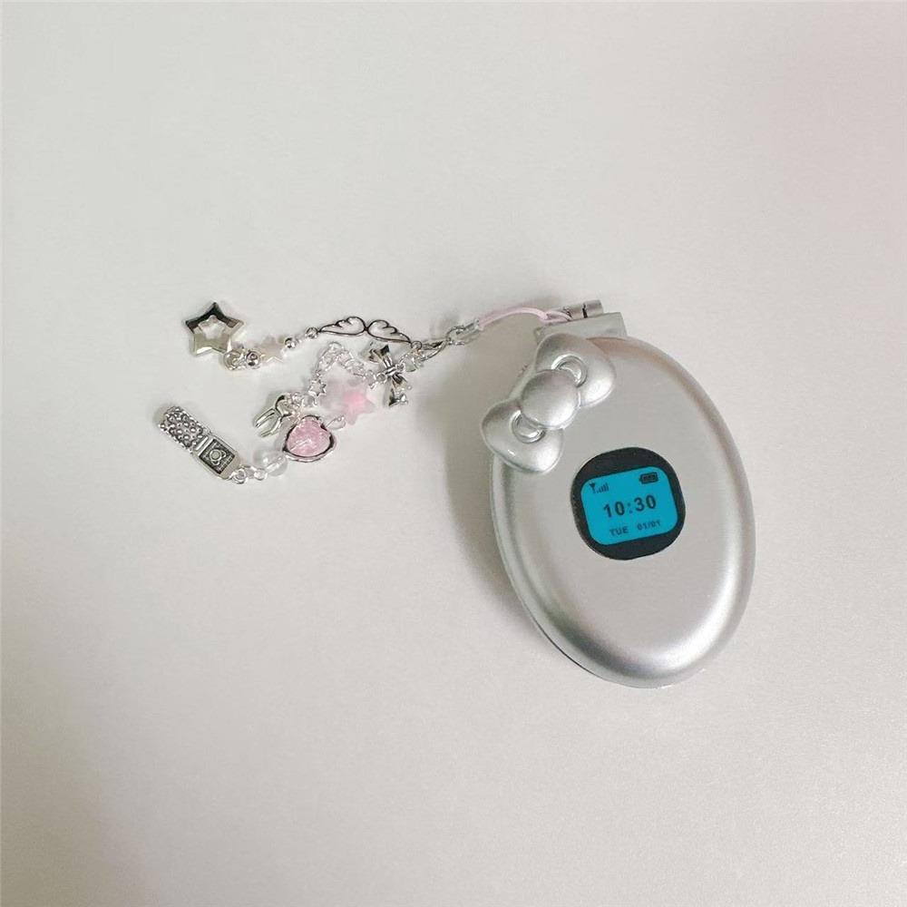 Flip Phone Make-up Mirror Millennium Style Y2k Pendant Plastic Air Cushion Comb Women Girls